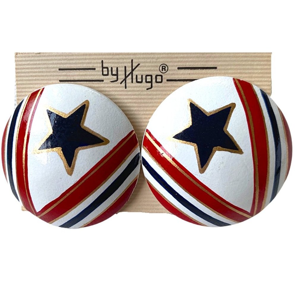 by Hugo Blue Star Round Earrings